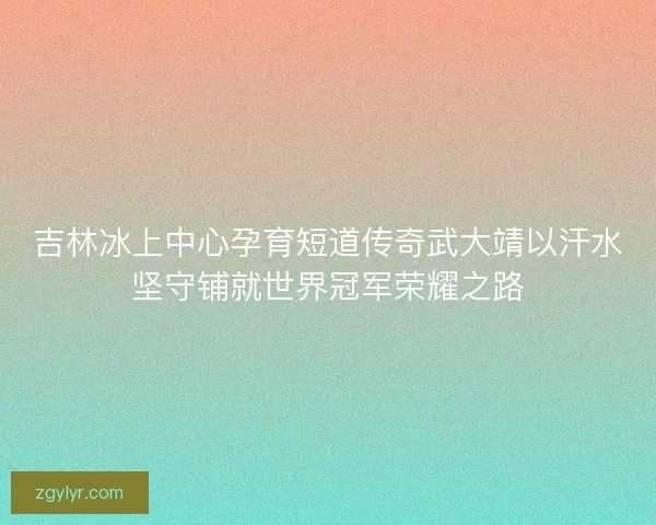 吉林冰上中心孕育短道传奇武大靖以汗水坚守铺就世界冠军荣耀之路 吉林冰上中心孕育短道传奇武大靖以汗水坚守铺就世界冠军荣耀之路