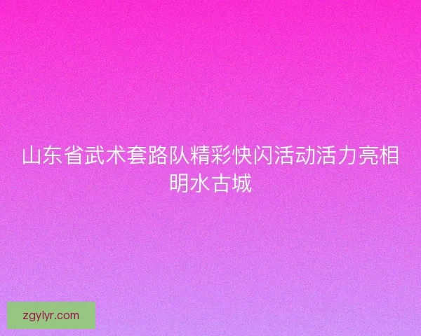山东省武术套路队精彩快闪活动活力亮相明水古城 山东省武术套路队精彩快闪活动活力亮相明水古城